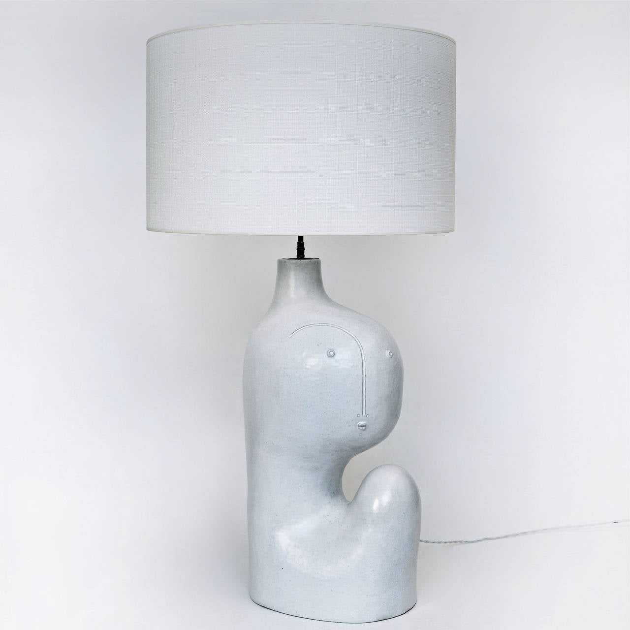 Glazed Ceramic Lamp Base or Sculpture, Signed by DaLo