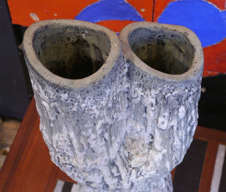 Great Double Vase by Louis Giraud in Vallauris France circa 60 at 1stdibs