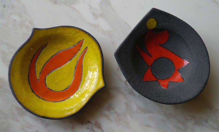 Two Ceramic Bowls by Gilbert Valentin, Les Archanges, Vallauris, c.1950 1