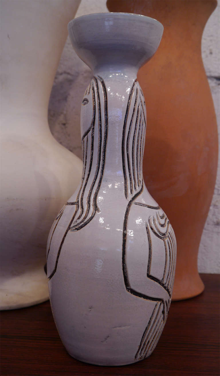 Double Faced Vase by Accolay, France, circa 1950 For Sale 1