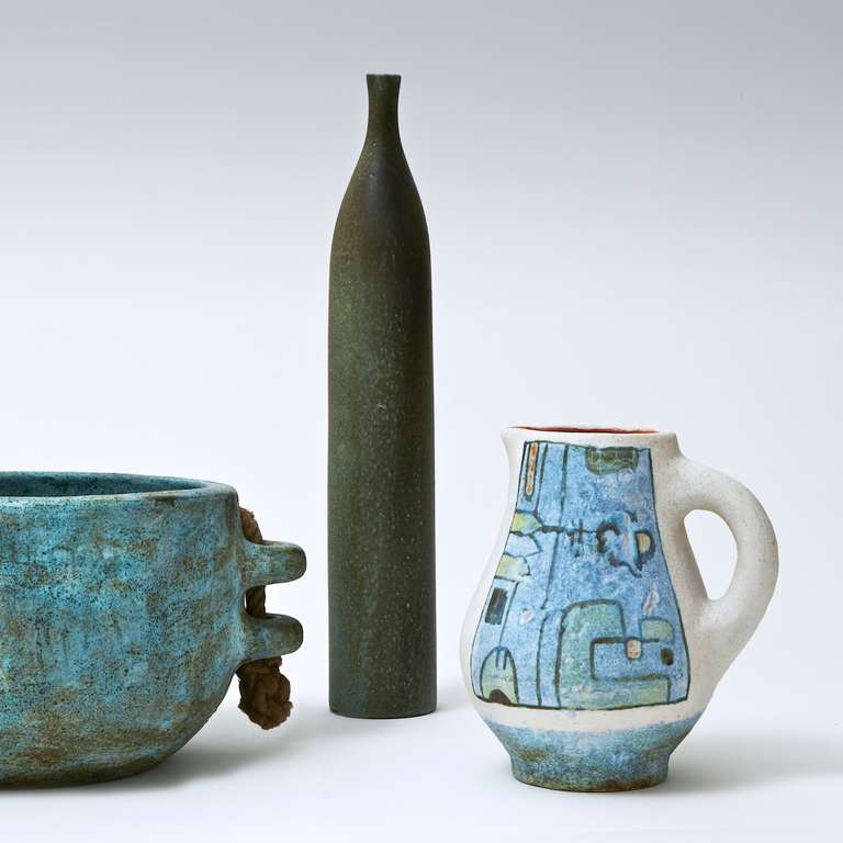 Important Ceramic Pitcher or Vase, Signed by Les deux Potiers 2