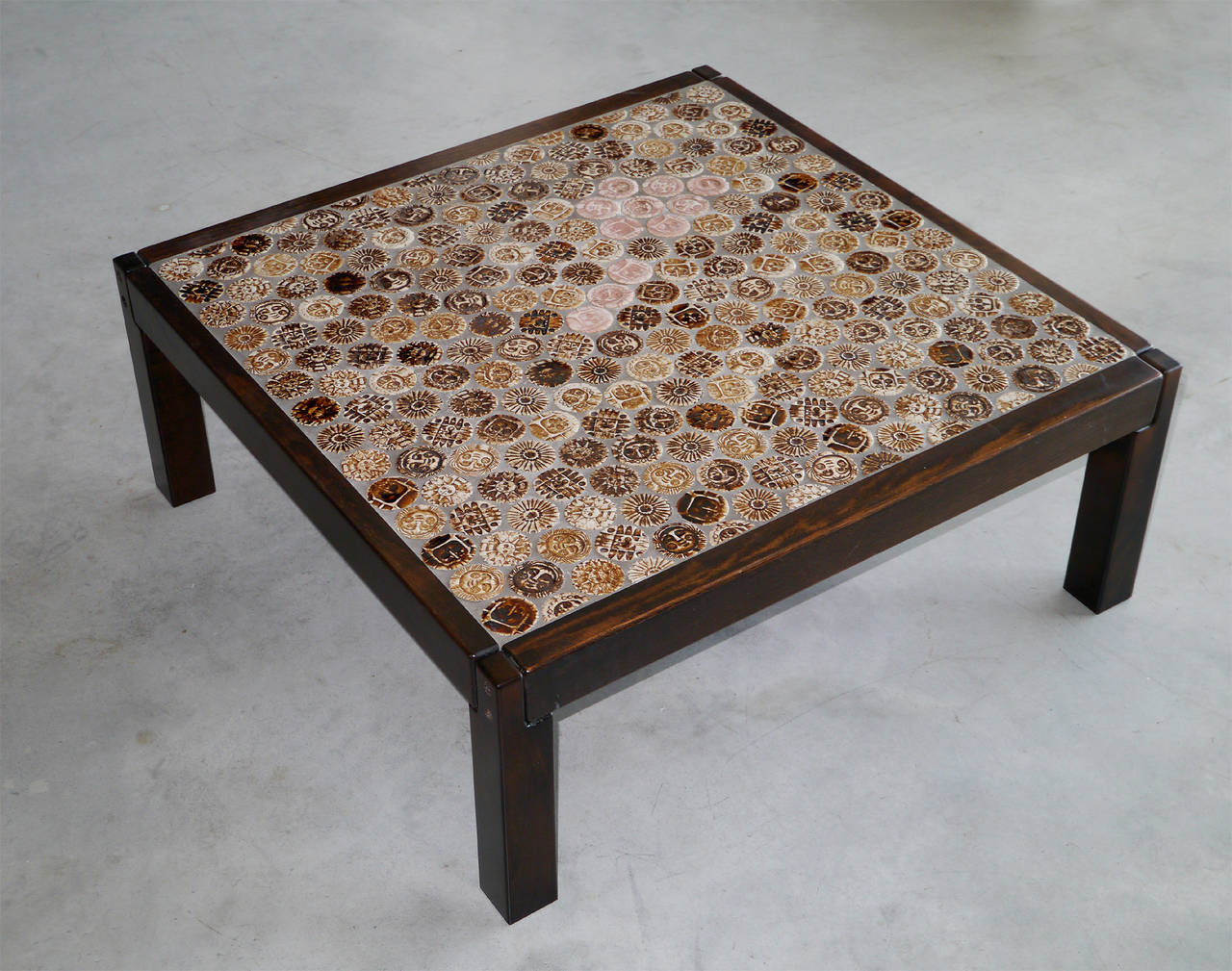 Rare Squared Low Table by Roger Capron, circa 1970 1