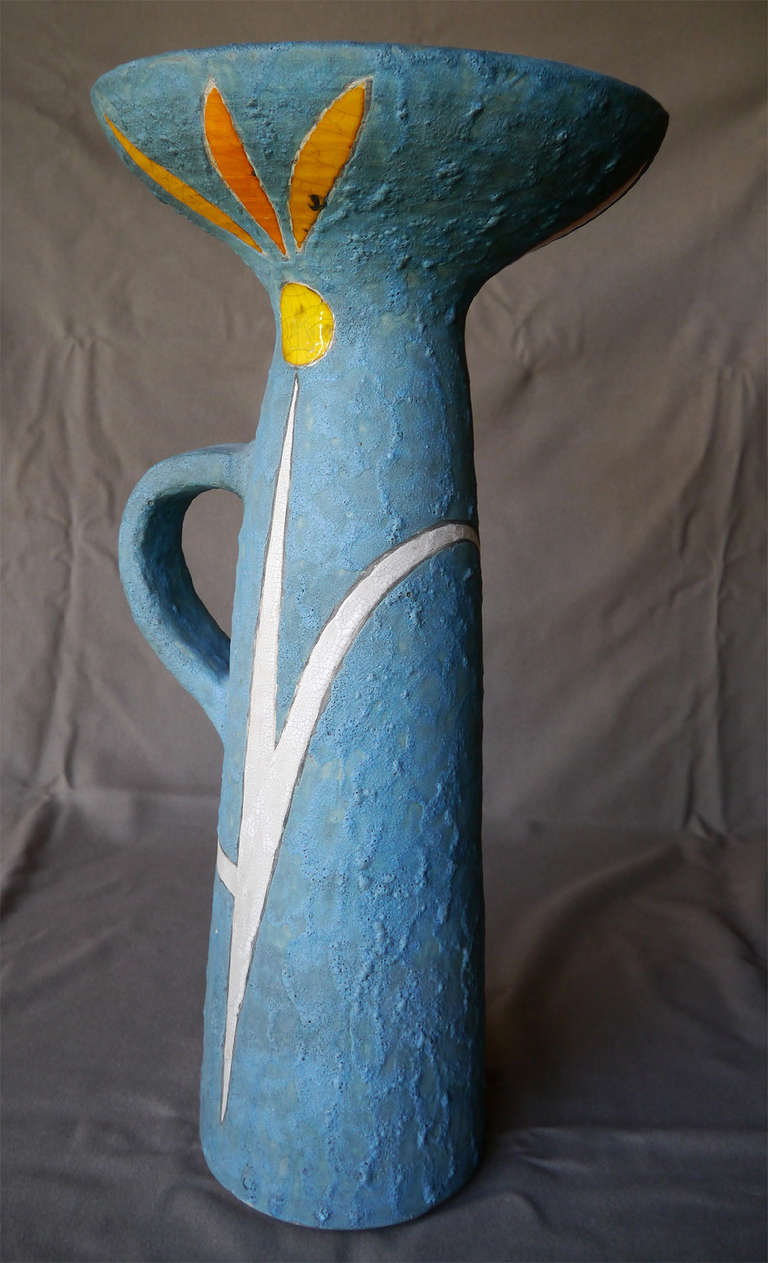 Mid-Century Modern Oversized Vase by Gilbert Valentin Les Archanges - Vallauris, France circa 1950