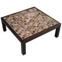 Rare Squared Low Table by Roger Capron, circa 1970