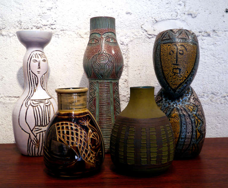 Gourd Vase by Accolay, France circa 1960 1