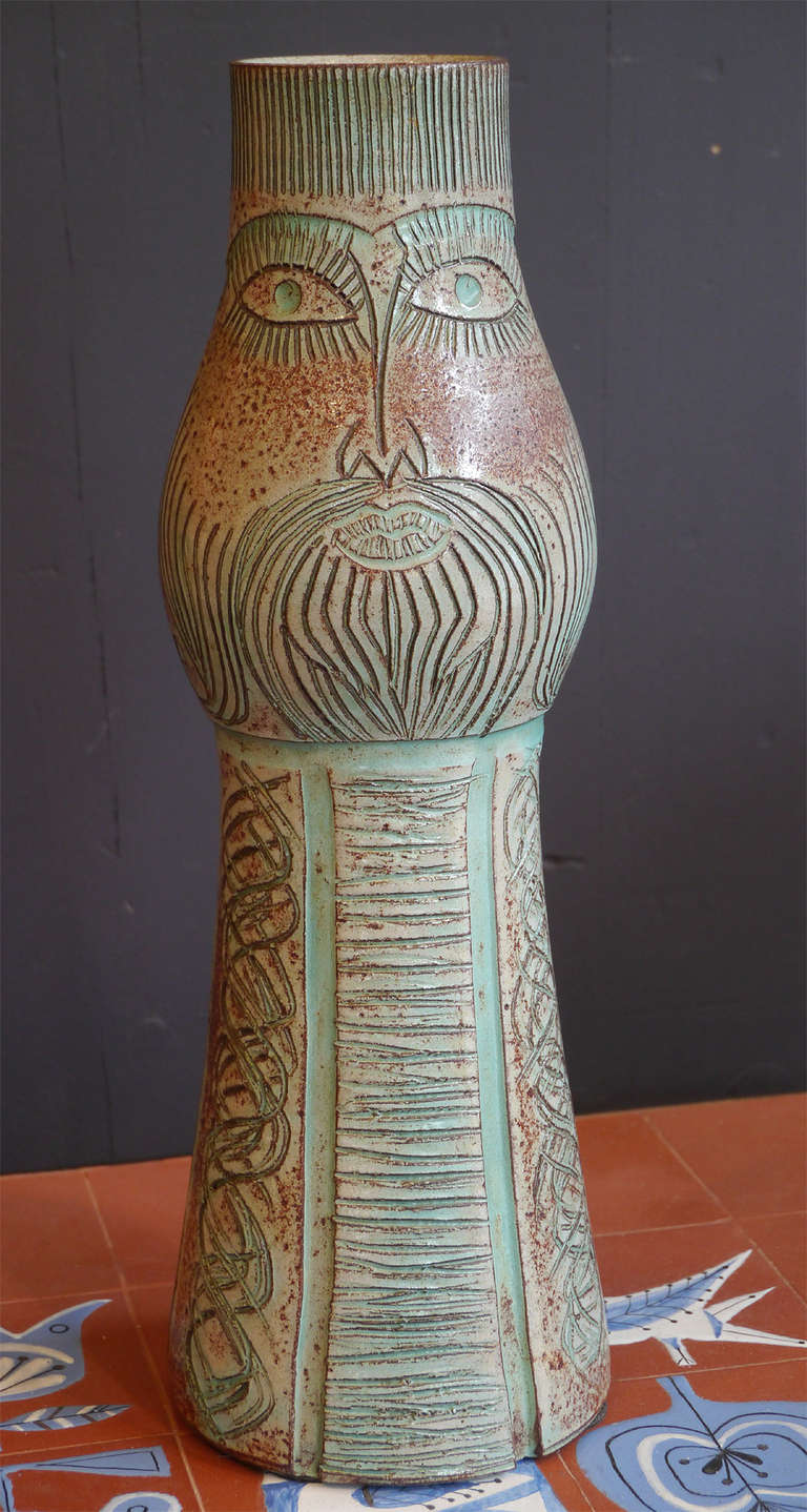 Double Faced Vase by Accolay, France, circa 1960 For Sale 1
