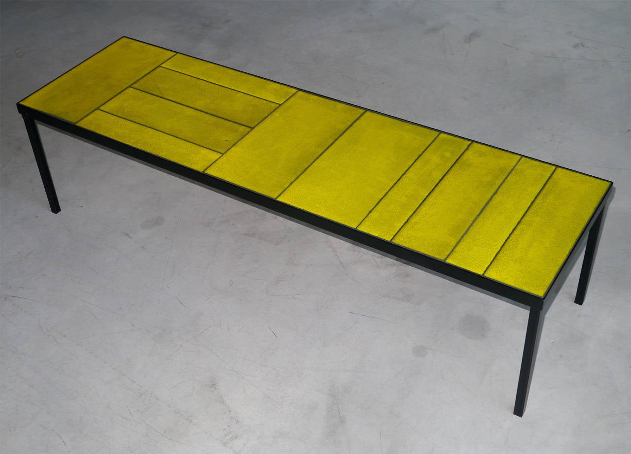1970s Glazed Lava Low Table By Artocarpus In Excellent Condition For Sale In Saint Ouen, FR
