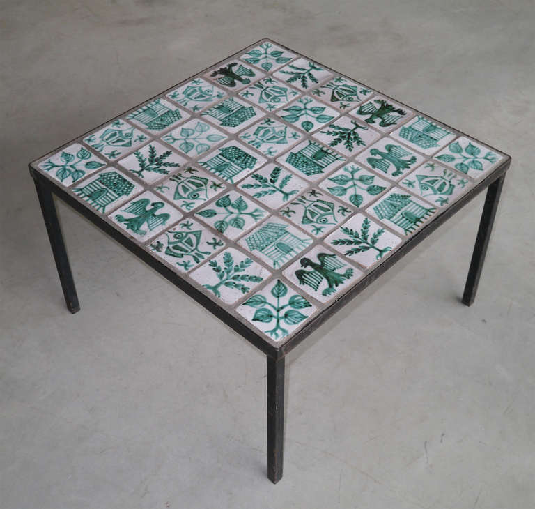 Ceramic Low Table Attributed to Robert Picault, France, circa 1950s For Sale 2