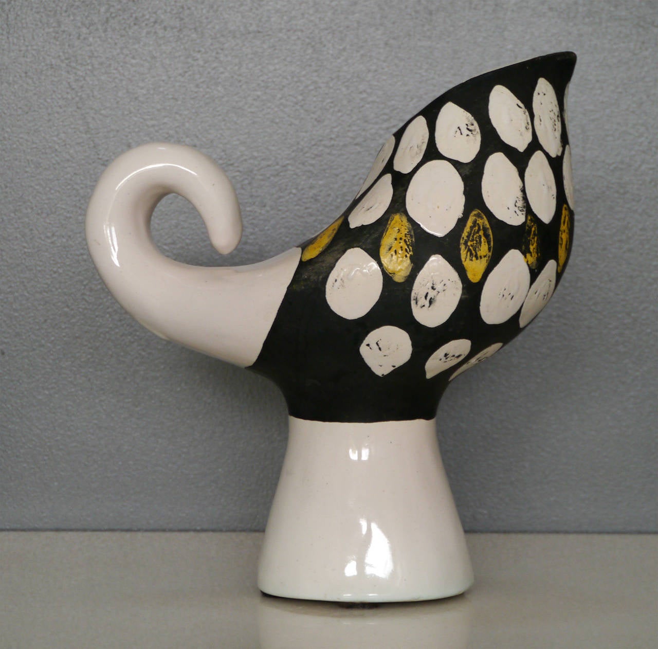 French Zoomorphic Ceramic Vase by Roger Capron, circa 1950 For Sale