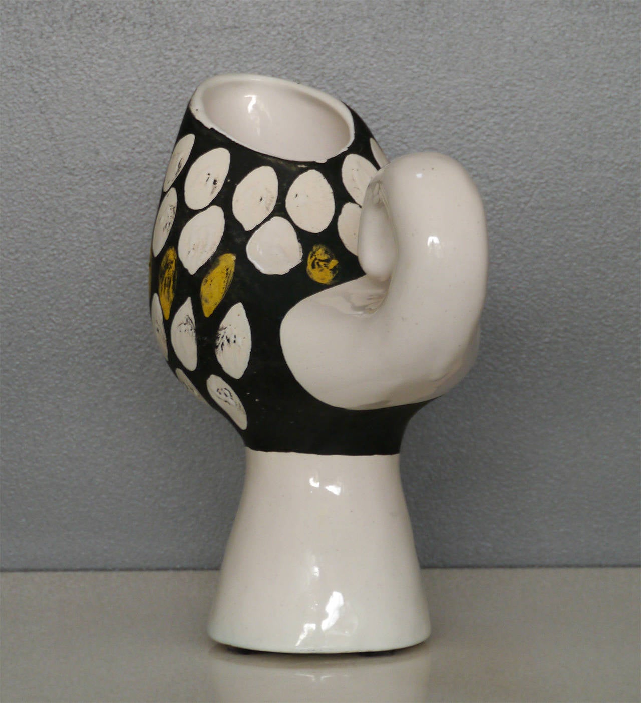 Glazed Zoomorphic Ceramic Vase by Roger Capron, circa 1950 For Sale