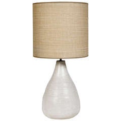 Ceramic Table Lamp Base in White Crackled Glaze