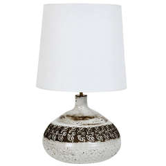 White Ceramic Table Lamp Base by Albert Thiry