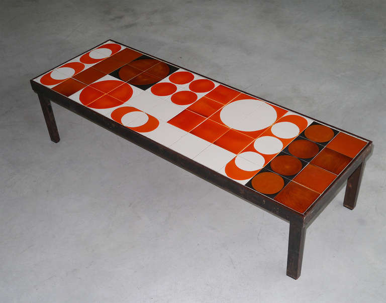 French Low Table by Roger Capron and Gilbert Portanier, Vallauris, circa 1960