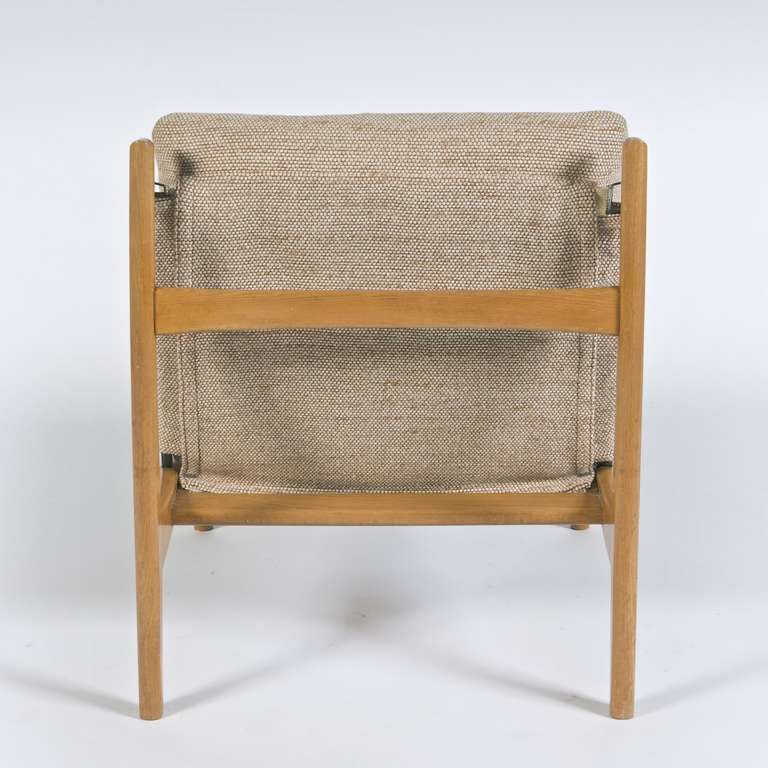 Wood Pair of Low Seats / Chauffeuses Designed by Joseph-André Motte