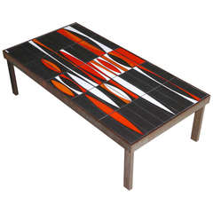 Iconic "Navettes" Low Table by Roger Capron, Vallauris, France, circa 1950