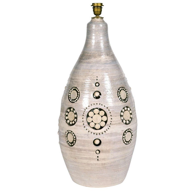 Exceptional Ceramic Floor Lamp Base by Pelletier at 1stdibs