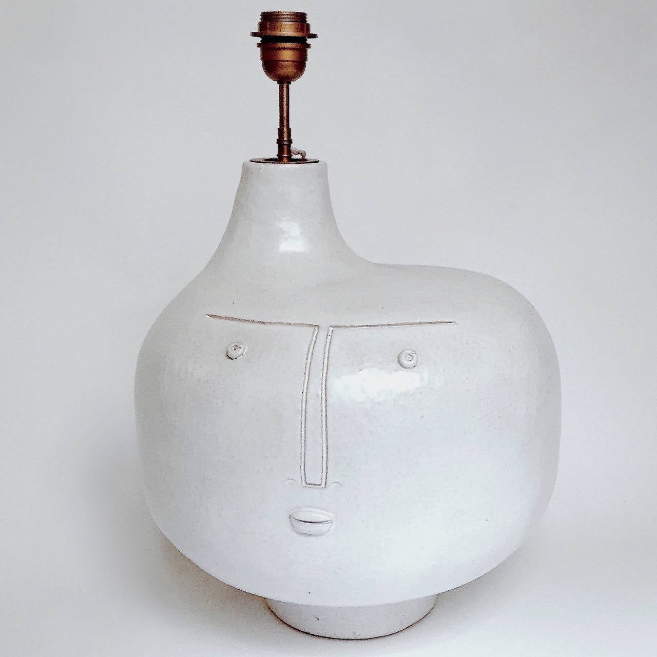 Mid-Century Modern Large Ceramic Lamp Base Signed by DaLo