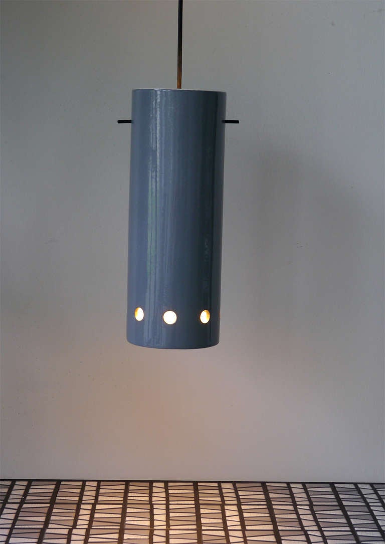 Mid-20th Century Pendant Ceramic Light by Roger Capron, Vallauris, 1956 Design For Sale