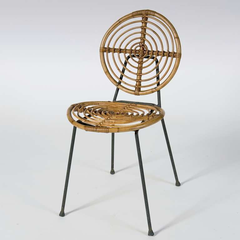 mid century rattan chair