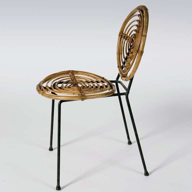 metal and rattan chairs