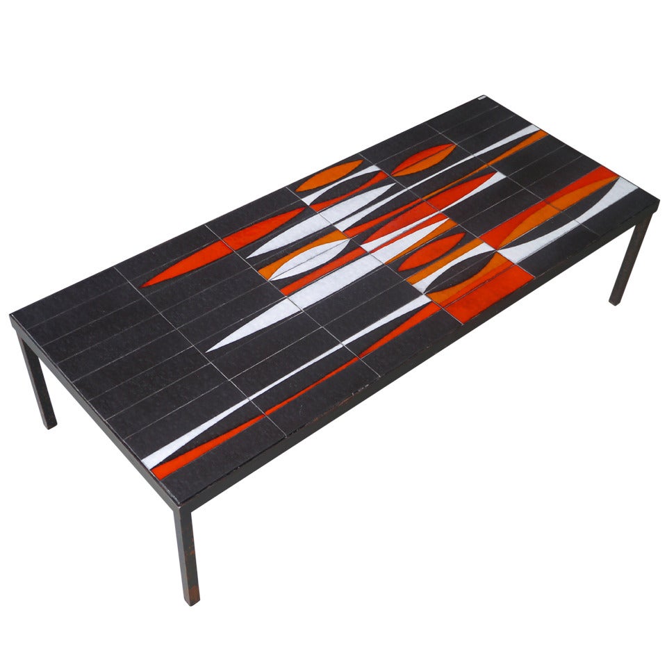 Iconic "Navettes" Low Table by Roger Capron For Sale