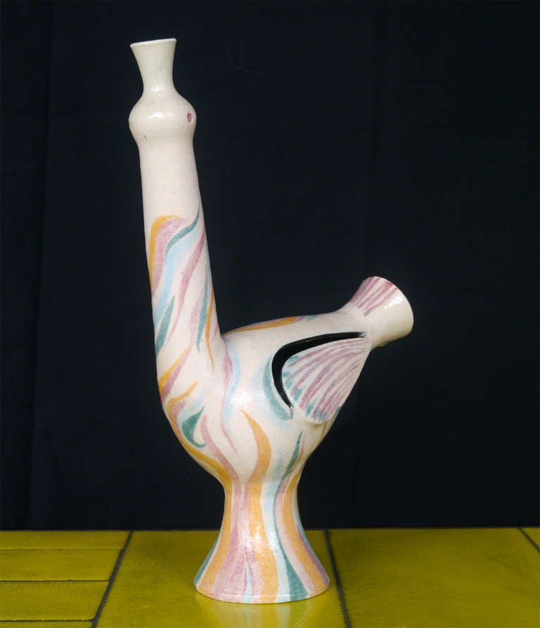 Mid-Century Modern Sculptural Ceramic Bird by Accolay, circa 1960 For Sale