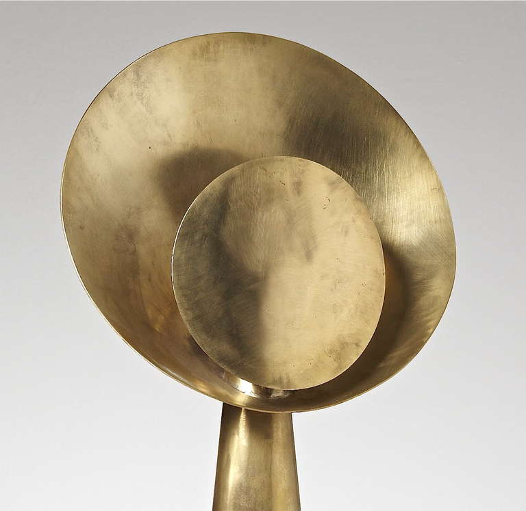 Contemporary Reflector Lamp in Golden Brass