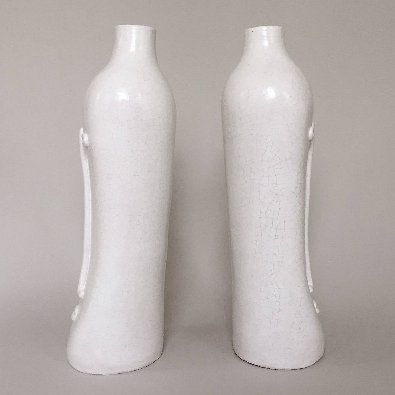 Contemporary Large Pair of Ceramic Lamp Bases Signed by DaLo