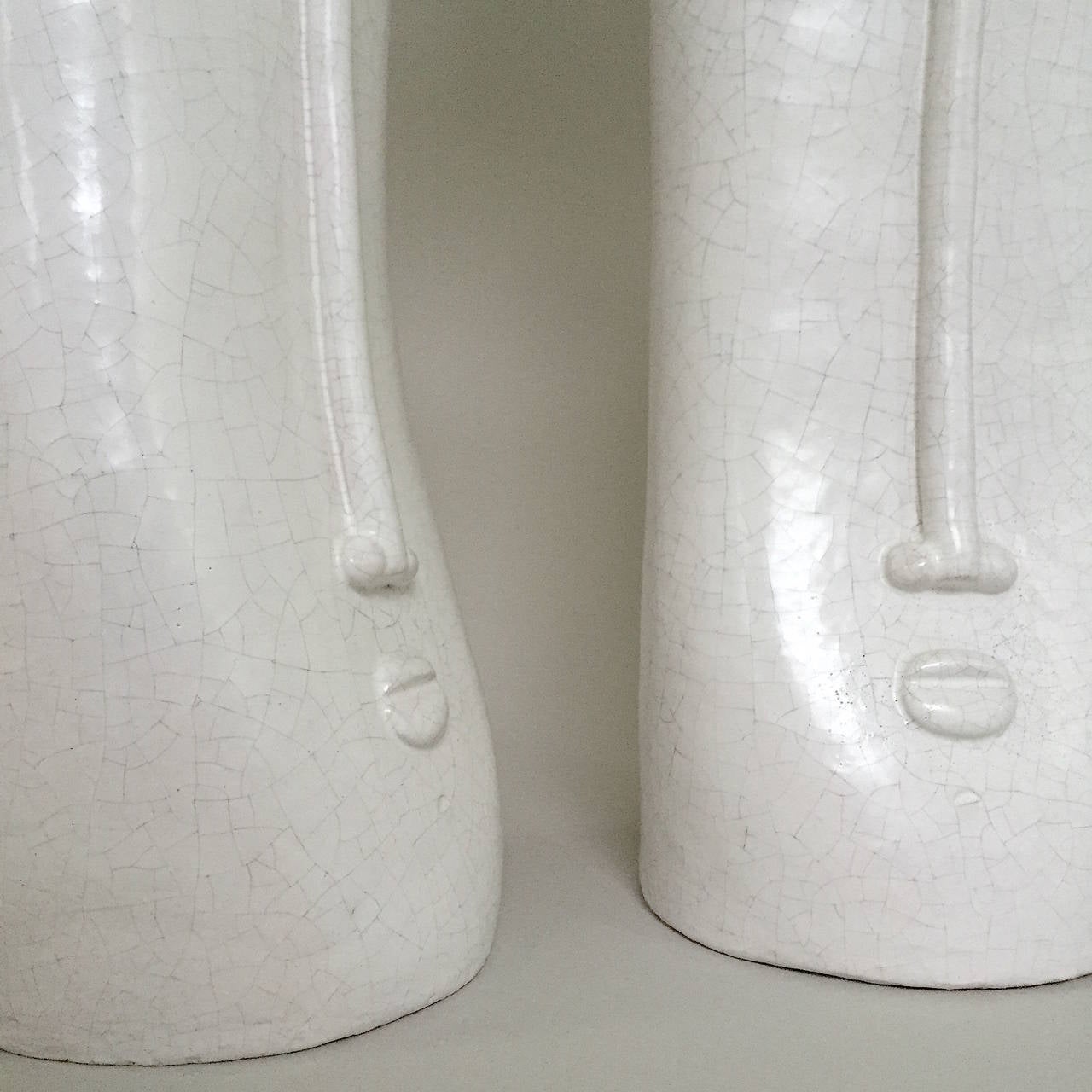 Large Pair of Ceramic Lamp Bases Signed by DaLo 1
