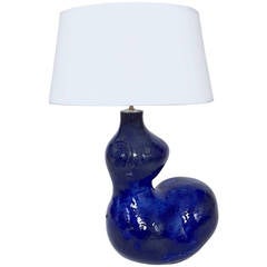 Deep Blue Ceramic Lamp Base by DaLo