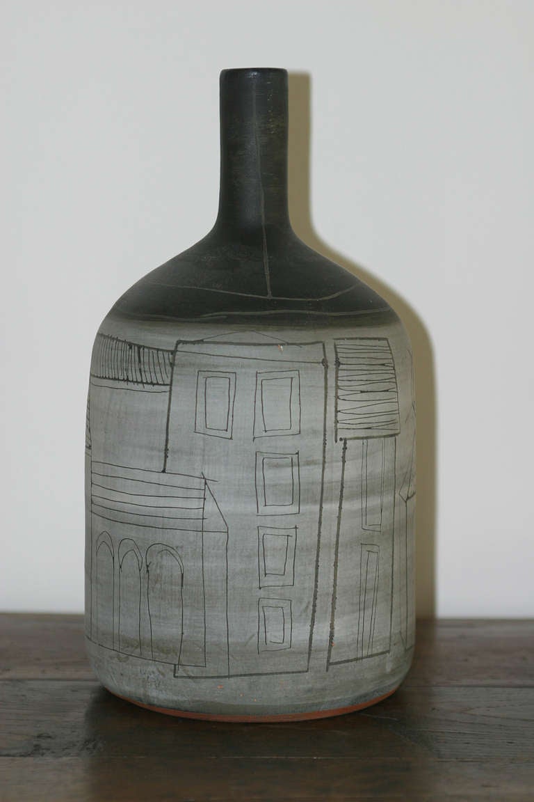 Mid-20th Century 1950s Ceramic Vase by Jacques Innocenti, Vallauris, France For Sale