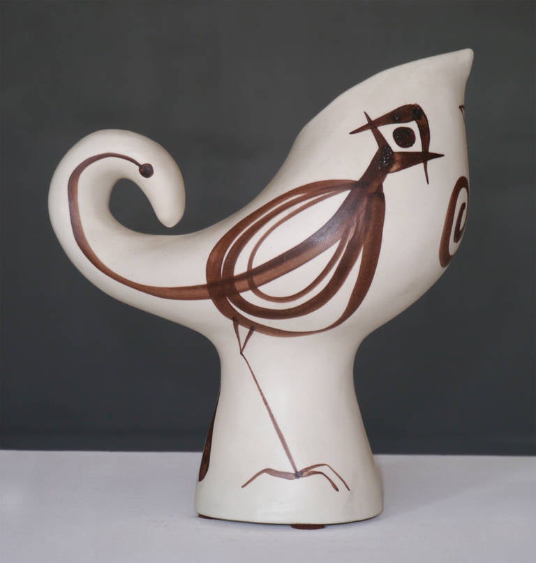 Rare zoomorphic piece.

Matte glazes on white faience.

Signed by the artist on base.

We are known for our expertise in Roger Capron's Artworks, you are invited to consult regularly and directly our storefront on 1stdibs.