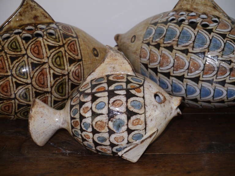 Rare 1960s Ceramic Fish Vase by Jean-Claude Malarmey, Vallauris For Sale 3