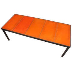 1970's Glazed Lava Coffee Table