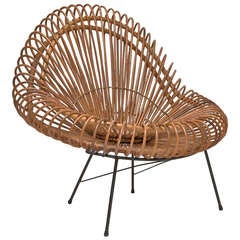 Bamboo and Rattan Lounge Chair in the style of Janine Abraham & Dirk Jan Rol