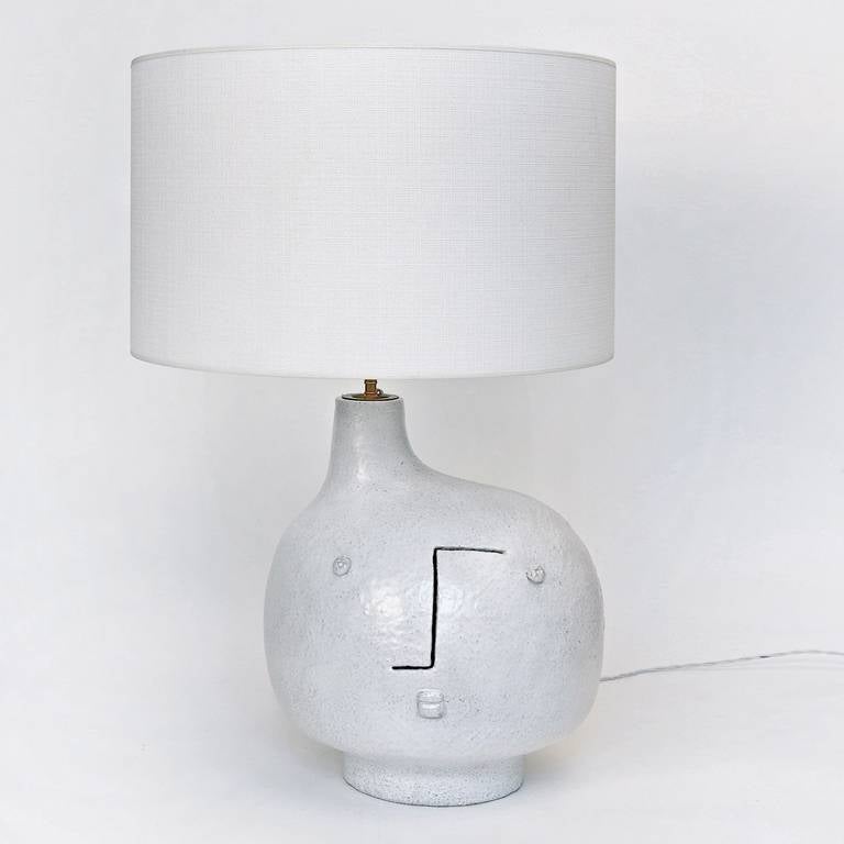 White Ceramic Sculpture or Lamp-Base by the DaLo