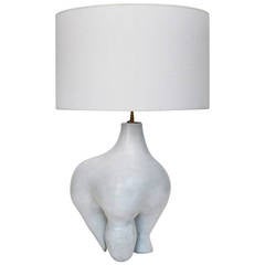 Large Ceramic Lamp Base Sculpture, Signed by DaLo