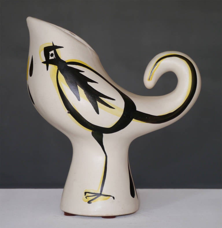 Rare zoomorphic piece.

Matte glazes on white faience.

Signed by the artist on the base.

We are known for our expertise in Roger Capron's Artworks, you are invited to consult regularly and directly our storefront on 1stdibs.