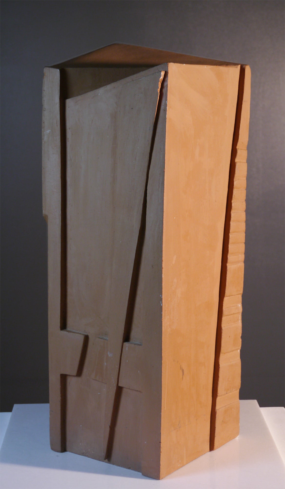 Late 20th Century Ocher Earth TOTEM by Jacques Barbier, 1993 For Sale