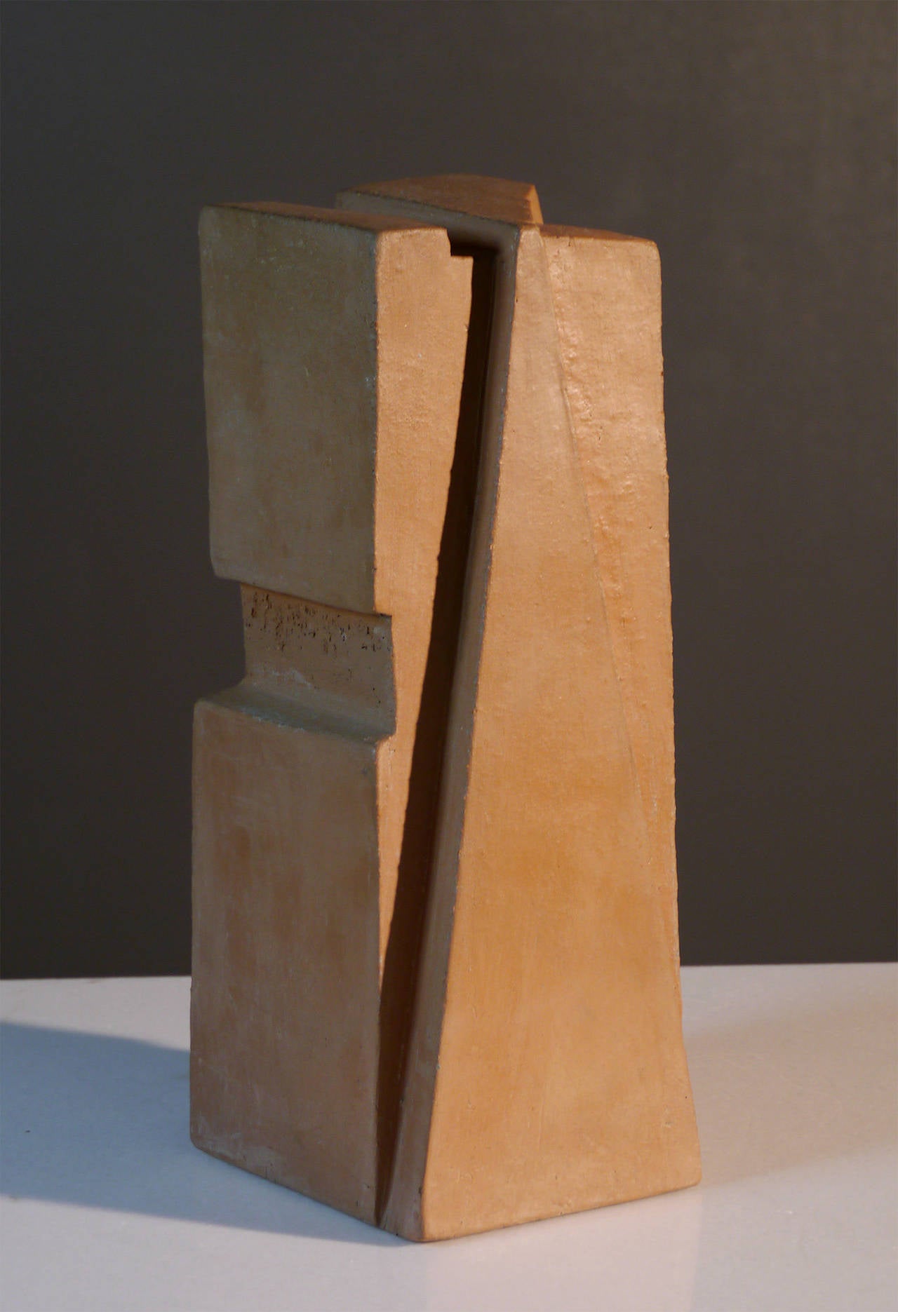 Ceramic Ocher Earth Sculpture by Jacques Barbier, 1993 For Sale