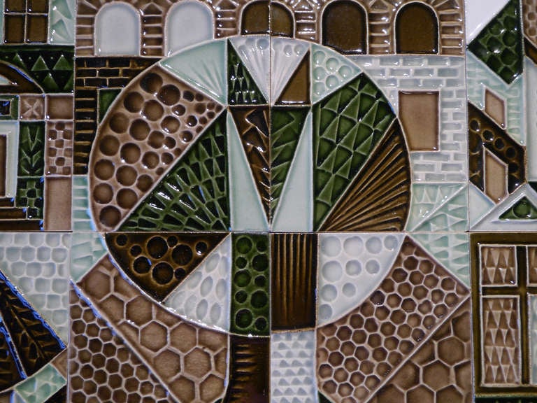 Mid-Century Modern Roger Capron Wall Ceramic Panel 
