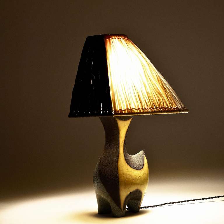Mid-20th Century Ceramic Table Lamp by Gilbert Valentin
