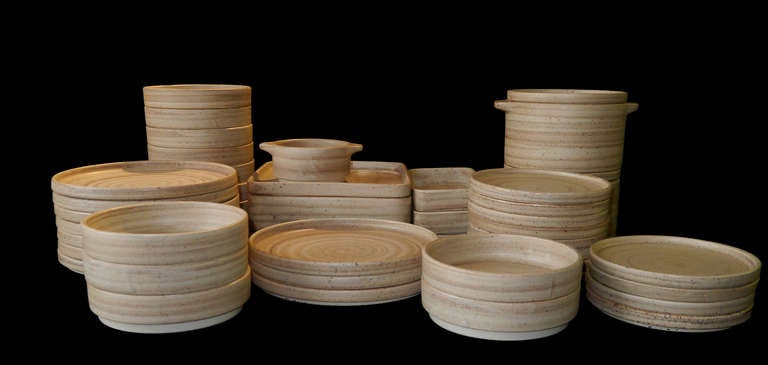 French Stackable Faience Dinnerware by Niderviller - France circa 1970