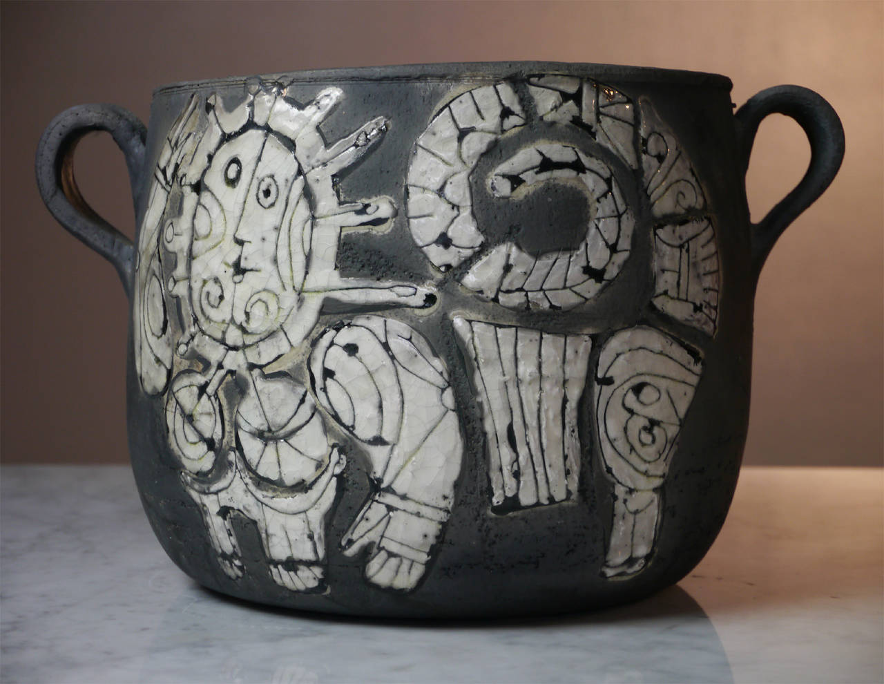 Roger Raku Raku Twoa Roger Capron - Exceptional Raku Work - Vallauris France - dated 1997 ...