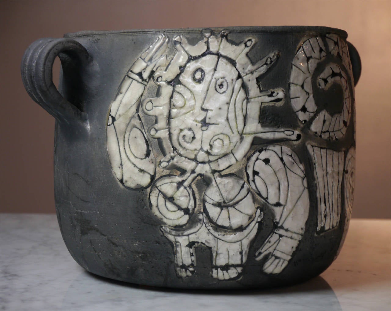 Roger Capron - Exceptional Raku Work - Vallauris France - dated 1997 In Excellent Condition For Sale In Saint Ouen, FR