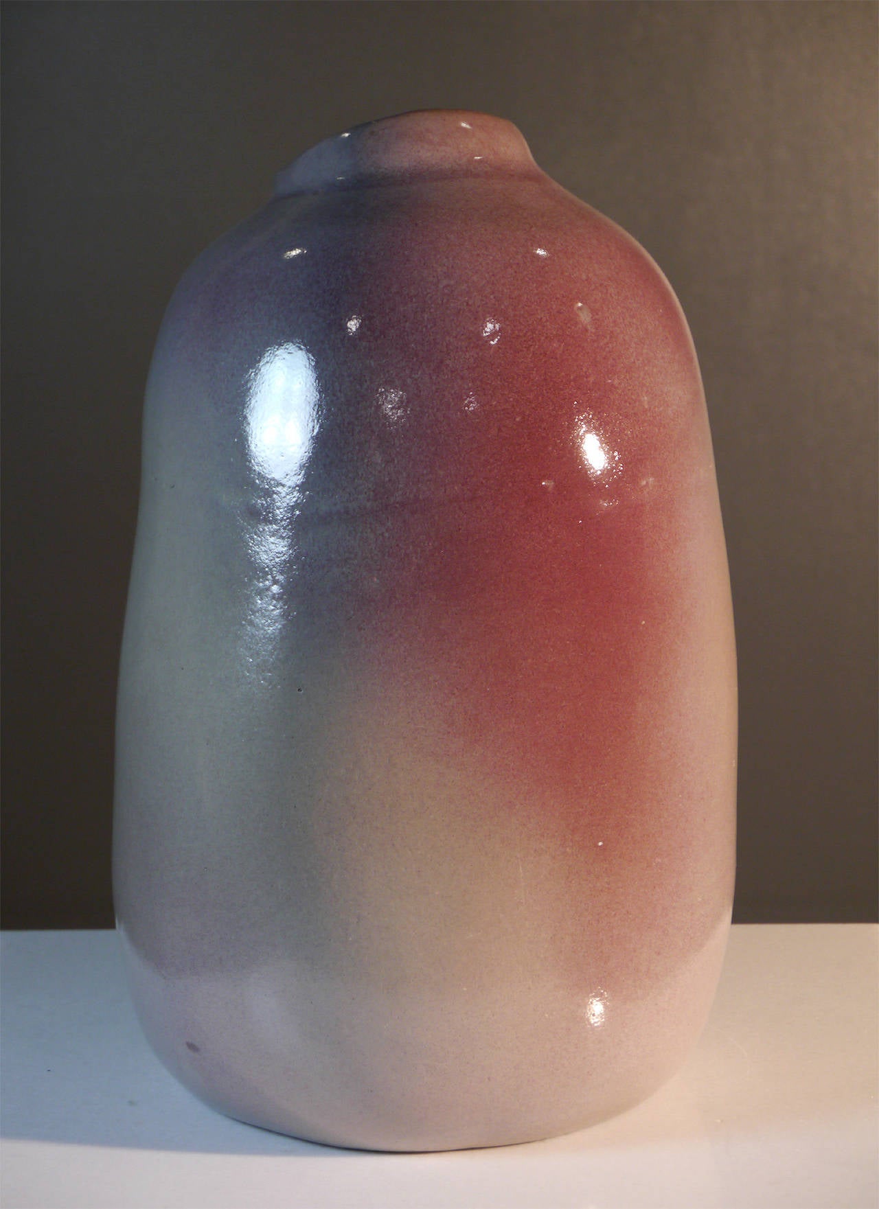 Late 20th Century Biomorphic Purple Vase by Jacques Barbier, 1982 For Sale