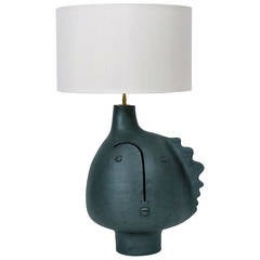 Large Ceramic and Sculptural Lamp-Base signed by DaLo