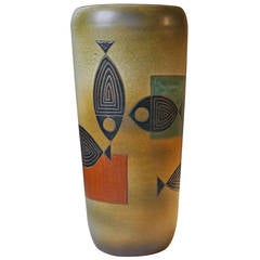 Very Rare Ceramic Vase by René Maurel, Vallauris School, 1950s