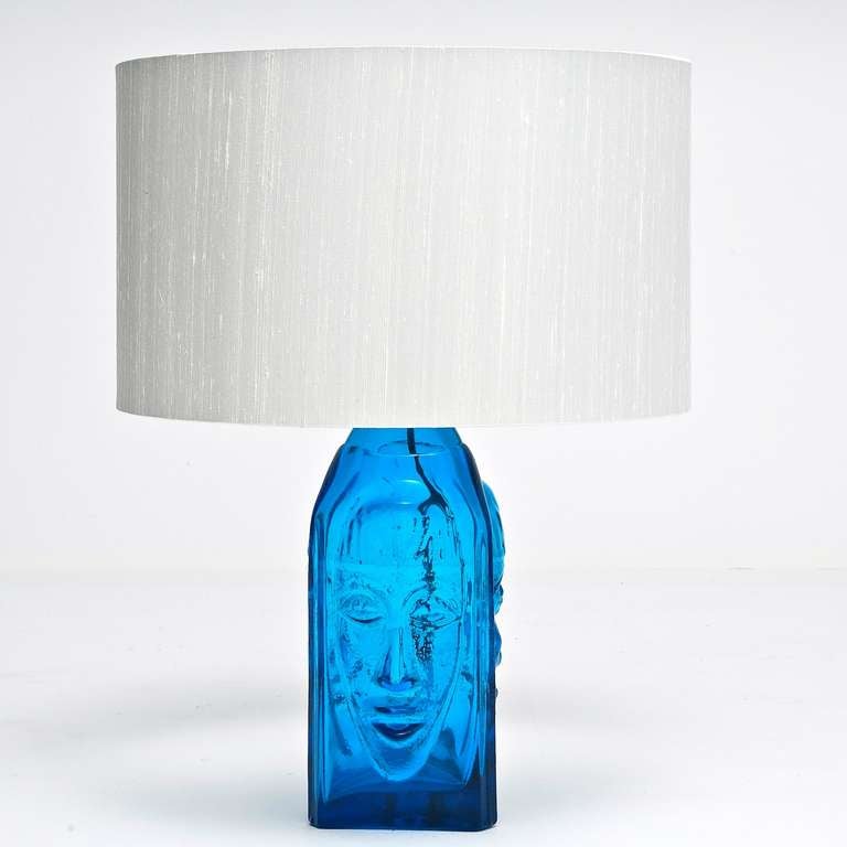 Deep Blue Glass LampBase For Sale at 1stdibs