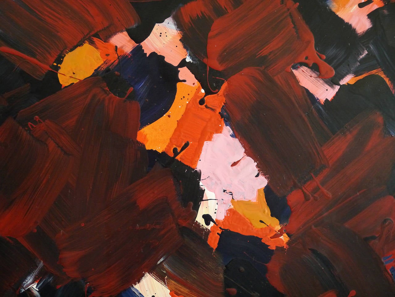 Late 20th Century Jean Megard - Large Abstract Painting - France c. 1980 For Sale
